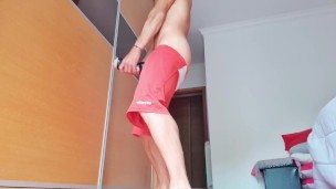 Moaning in Ecstasy as I Masturbate My Big Cock with a Fleshlight at the Window Until Cum Fills it
