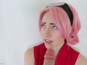 Sakura Haruno Ahegao Blowjob V.2 (NARUTO COSPLAY) 12/16