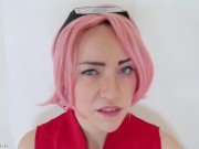 Sakura Haruno Ahegao Blowjob V.2 (NARUTO COSPLAY) 3/16