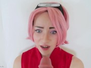 Sakura Haruno Ahegao Blowjob V.2 (NARUTO COSPLAY) 6/16