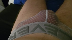 Pumped meat in white clever brief
