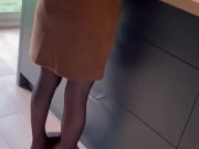 she stops preparing the meal to swallow my cum 1/16