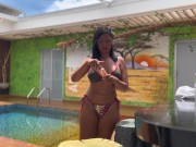 I squirt in a public pool, next to a girl who is getting a tan 💦💦 1/16