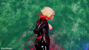 sexual erotic Latex Model - fetish MILF seduce in rubber pin up blonde shiny clothes