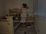 Babe trying on bra panties & lingerie at nudist resort before grabbing vibrator for stand-up masturbating orgasm - Lelu Love 16/16