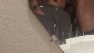 Eating dick on toilet while BF next room