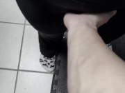 Pawg thick teen gf teases and bends over in tight leggings 3/16