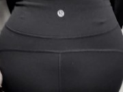 Pawg thick teen gf teases and bends over in tight leggings