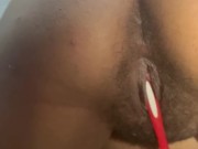 She puts toothbrush in her asshole 14/16