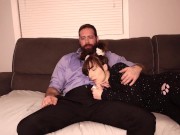 Stepdad and Stepdaughter. Risky Cum in her Mouth. (HARD FACE FUCKING) 2/16