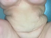 Fat hairy juicy pussy drips cum after being bent over and fucked 💦