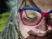 Teaser of Silver 420 MILF Hippie blowing their Daddy -- Death PixZ Stx does Porn on OF 10/16