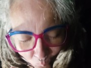 Teaser of Silver 420 MILF Hippie blowing their Daddy -- Death PixZ Stx does Porn on OF 6/16