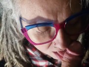 Teaser of Silver 420 MILF Hippie blowing their Daddy -- Death PixZ Stx does Porn on OF 7/16