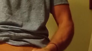 Milking a thick cumshot out