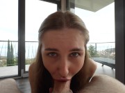 Hot couple fuck in a villa in Croatia, filling her pussy with cum 6/16