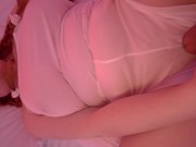 Fucking my Satin Panties till Cum | Pigtailed Big Tits Curvy Redhead Pantyjob | Ginger Ale 8/16