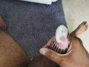 Handjob, milk, cum, big handjob, thinking about my stepsister and stepmother 16/16