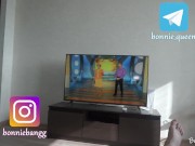 Stop watching your TV! Better cum in my pussy // Pussy Creampie, cum inside 1/16