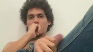 Kinky Latino plays with his hard cock in ripped jeans (pt. 2)