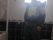 LongJohn0Hara wanking in the bathroom with his jeans on 2/16