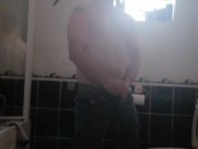 LongJohn0Hara wanking in the bathroom with his jeans on 6/16