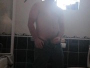 LongJohn0Hara wanking in the bathroom with his jeans on 7/16