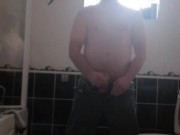 LongJohn0Hara wanking in the bathroom with his jeans on 8/16
