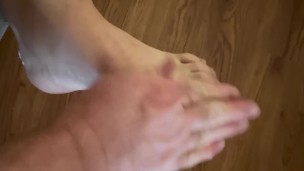 Left Foot Gets Lotioned