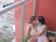 I fuck my stepbrother's girlfriend on the balcony of the apartment. 11/16