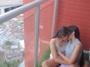 I fuck my stepbrother's girlfriend on the balcony of the apartment. 7/16