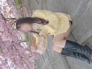 素人女子大生とお花見デート♡仁王立ちフェラからの立ちバック中出し　日本人　おっぱい　巨乳　スタイル抜群　美女　ハメ撮り　個人撮影　クンニ　イチャイチャ　流出　無修正　スマホ　まんこ　まろちゃんねる 3/16