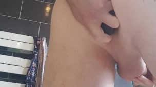I fuck my ass with 9cm diam plug