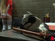 Two submissive anal slut prison whores get dominated by the prison guard and submit to hardcore anal 1/16