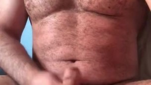 Stroking my hairy cock