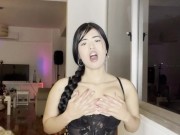Petite Latina playing talking dirty things in spanish