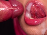 CLOSE UP: BEST MILKY Sensual BLOWJOB for YOUR Hard DICK! PINK HAIR! Delicious CUM in Mouth ASMR 4K 15/16