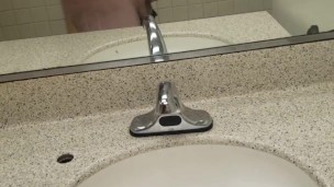 Chubby Boy Cumming In Public Restroom