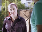 Filthy Police Officer Jessica Ryan Kneels Down To Suck Cock And Fucks 1/16