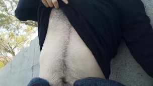Hairy man naked in public !!!