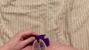 Fucking my ass with a dildo while locked in a cockcage