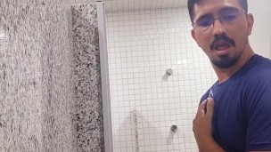 Masturbating in college bathroom undressed