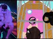 Fucking hentai girl in VR game! POV and light BDSM in Nympho Trainer VR by dude from the future 8/16