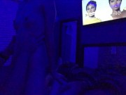 Petite brunette edges him until he cums inside 15/16