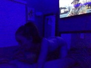 Petite brunette edges him until he cums inside 2/16