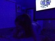 Petite brunette edges him until he cums inside 4/16