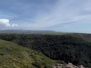 Happy hippie girl having a big cumshot load in her face after getting hard anal fucked in puplic 9/16