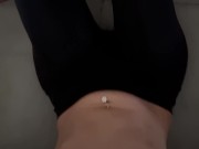 small footjob and I cum on her small tits when I wake up 13/16