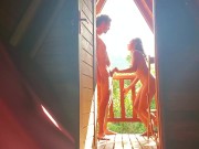 Couple took ecstasy and enjoy pleasure with different sexual positions in a mountain cabin