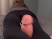 Craving cum so I gave roommate Sockjob